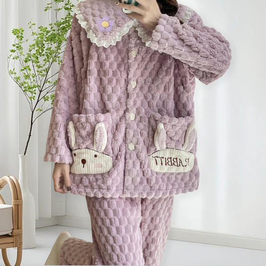 贝贝怡月子服孕妇睡衣套装秋冬孕期产后哺乳家居服透气舒适保暖两件套装ZB4DY007 商品图3