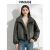 VIMAGE纬漫纪帅气立领时尚复古鹅绒保暖皮羽绒外套冬季新款VD2411309 商品缩略图6