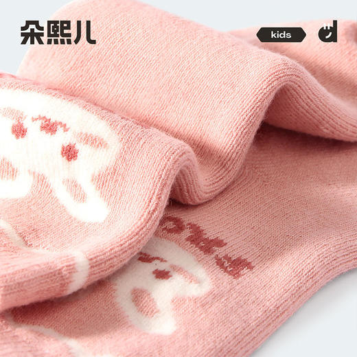 朵熙儿 儿童袜子秋冬加厚保暖毛圈袜宝宝中筒袜男童女童棉袜5双装 商品图4