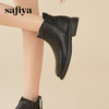 Safiya/索菲娅 2024冬季英伦羊皮方跟后拉链百搭休闲瘦瘦短靴 SF44116009/SF44118009 商品缩略图8