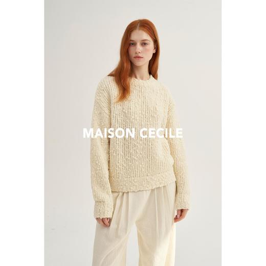 MAISON CECILE奶白/红经典款高克重羊毛点点针织毛衣 商品图3