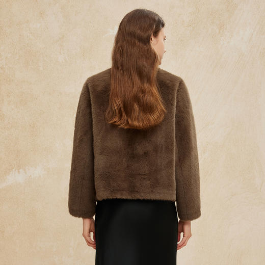 PH102斯尔丽24冬季新款小香风猫猫绒皮草小个子圆领休闲皮毛一体外套 商品图1