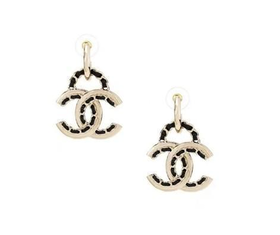CHANEL 香奈儿 经典双Clogo耳环 金色