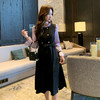 奢姿2025年冬季新款大码女装拼接花边裙子胖妹妹气质假两件连衣裙9944826888 商品缩略图1