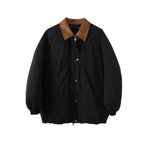 2024年新品~白标~北海道牛乳～插肩袖翻领拼色羽绒服女冬季气质保暖外套 商品图4