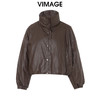VIMAGE纬漫纪帅气立领时尚复古鹅绒保暖皮羽绒外套冬季新款VD2411309 商品缩略图12