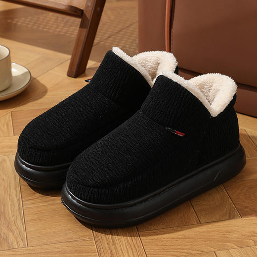 【中老年人高帮棉鞋】冬季厚底加绒加厚全包跟棉鞋 纯色耐脏老人老棉鞋 商品图7