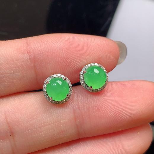 冰绿蛋面耳钉 商品图2