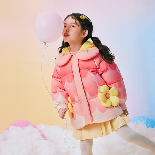 年衣童装儿童羽绒服女童冬装女孩中长款三防保暖甜美造型款外套（送蛇年抱枕）N1244346A15 商品图12