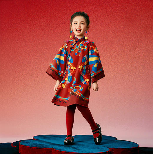 送花圃发卡 年衣童装女童旗袍唐装秋冬新款连衣裙儿童裙子加绒演出服礼服冬装（送花圃发卡） 商品图12