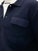 波顿秋冬季翻领工装风深蓝色男士开衫针织毛衣高端外套 商品缩略图1