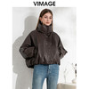 VIMAGE纬漫纪帅气立领时尚复古鹅绒保暖皮羽绒外套冬季新款VD2411309 商品缩略图10