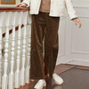 Famecoco范可儿纯棉咖色阔腿休闲裤女秋冬FAB8GA026 商品缩略图0