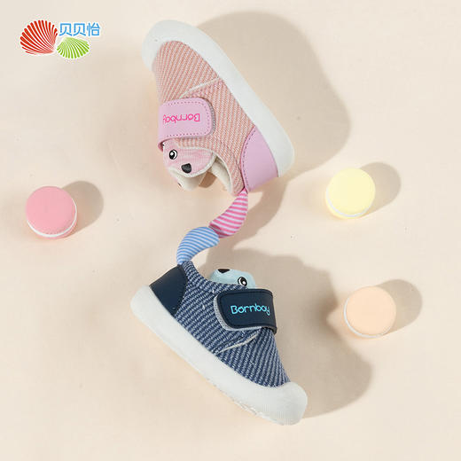贝贝怡加绒秋冬新款男女宝宝学步鞋魔术贴柔软轻便包头鞋防踢鞋ZB4DX017 商品图2