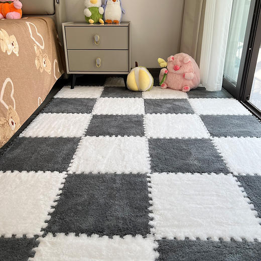 【床边毛绒地毯】卧室满铺拼接泡沫地垫可裁剪少女房间榻榻米垫子家用。ry 商品图7