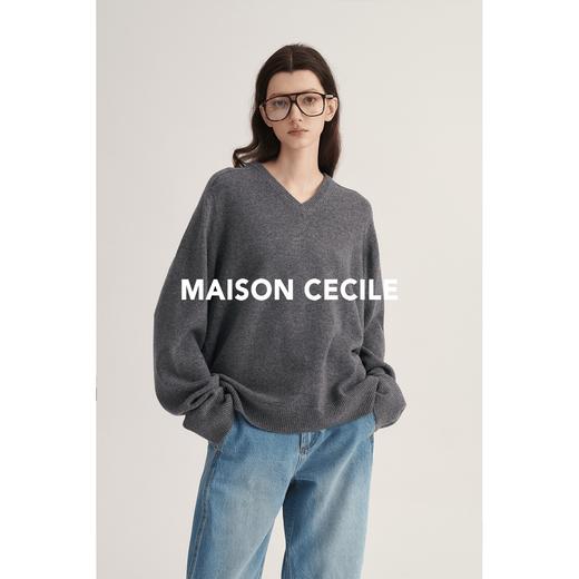 MAISON CECILE三色高克重V领羊毛针织慵懒感大毛衣 商品图2