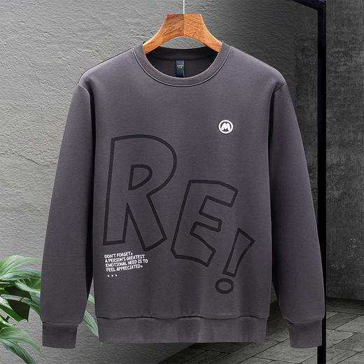 【7A抗菌 蚕丝混纺】罗蒙春秋男装卫衣绣花胸标男士卫衣春秋2024新款卫衣男 商品图2