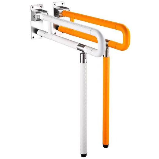 适老产品/U型上翻扶手 （带阻尼弹簧铝合金底座+带落地杆）坐便器扶手 商品图0