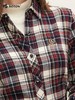 波顿秋冬季长袖女士蓝红色格子衬衫高端美式休闲英伦衬衣LS022324 商品缩略图3