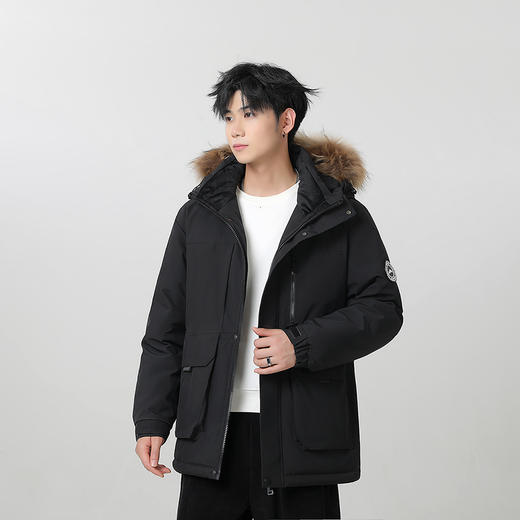 【三防石墨烯】【可拆卸毛领】【新款DXC】大依优型大码连帽羽绒服90白鸭绒保暖加厚加肥加大上衣男士外套胖子 商品图5