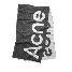 Acne Studios 可回收羊毛混纺logo印花 黑灰色 绒线围巾 220*50cm 男女同款