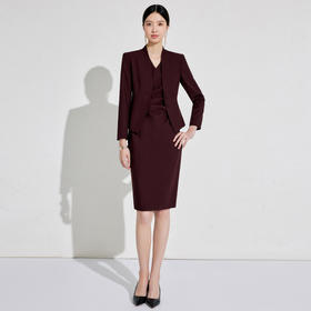 IWY/安可拉红西装连身裙两件套气质高端时尚感气质总裁范职业套裙WCQ013