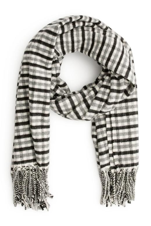 SUMMER & SAGE 经典百搭黑白格纹围巾 844 商品图1