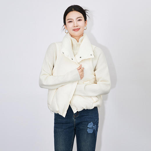 【高货wl】全新升级【铂金会员367/天猫499/差价132】(13251) 洛诗琳秋冬趣味爱心百搭时尚通勤轻暖90%白鸭绒马甲羽绒服 商品图2