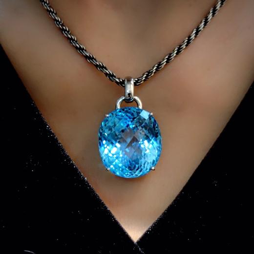 天空蓝 托帕石项坠 商品图1