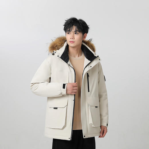 【三防石墨烯】【可拆卸毛领】【新款DXC】大依优型大码连帽羽绒服90白鸭绒保暖加厚加肥加大上衣男士外套胖子 商品图7