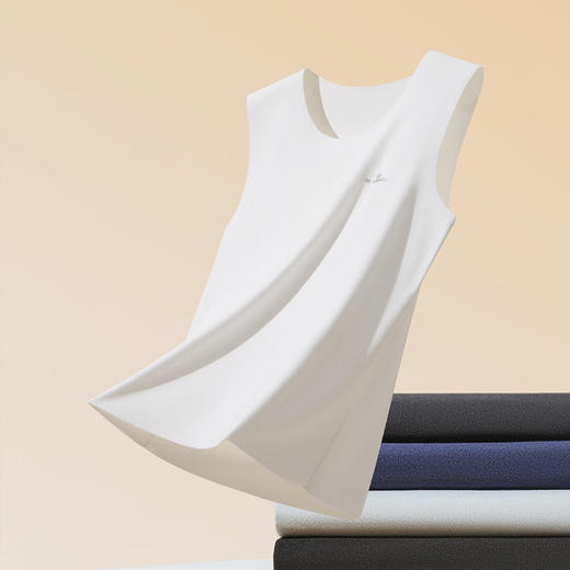 柒牌保暖背心男士2024秋冬新品5A抗菌发热双面磨毛内穿打底衫坎肩	127F70050 商品图4