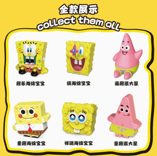 慢回弹解压玩具海绵宝宝派大星挤挤捏捏乐记忆棉潮玩周边新品潮昇 商品图3