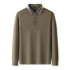【羊毛蚕丝混纺 磨毛保暖】罗蒙秋冬男装长袖POLO衫双面磨毛撞色领翻领长袖t恤 商品缩略图7