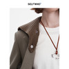 SELFWHO羊毛混纺橄榄棕西装外套女2024秋新款休闲通勤海军领西服 商品缩略图3