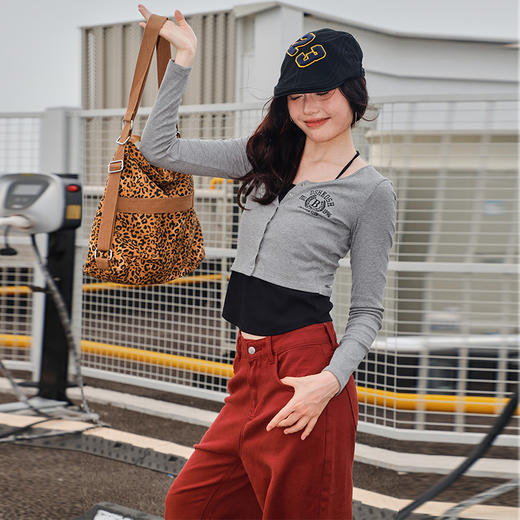 纪念日百货时尚百搭潮酷豹纹两用休闲双肩包159348965 商品图2