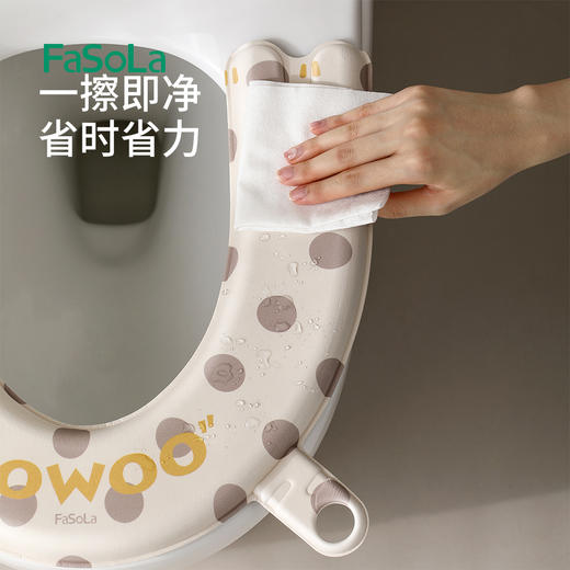 FaSoLa香薰U型马桶坐垫防水粘贴式坐便垫可爱加厚带提手通用马桶垫 商品图7