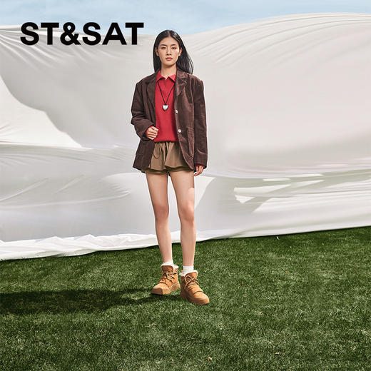 星期六百搭加绒保暖厚底雪地靴SSC411A1CR 商品图2