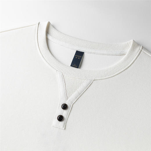 【抗菌 桑蚕丝混纺】罗蒙春秋男装卫衣美式复古男士卫衣高级感卫衣男套头T恤 商品图5