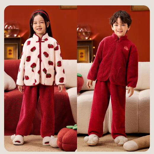 【新年季】迷你巴拉男女童长袖家居服套装抗静电保暖家居睡衣 商品图2