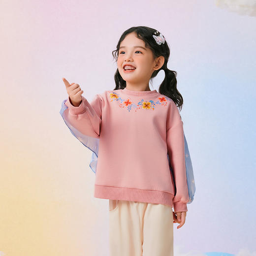 年衣童装女童卫衣长袖早秋新款儿童印花上衣女宝甜美蝴蝶造型T恤 商品图6