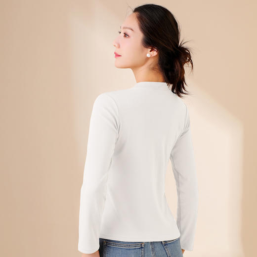 秋冬新款高级感洋气打底衫女时尚内搭可外穿上衣女女式小立领打底衫B 商品图2
