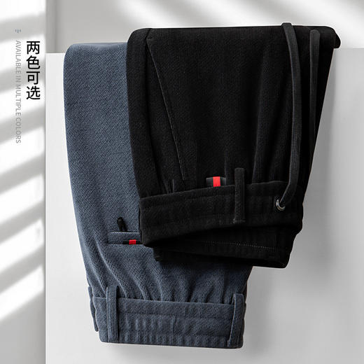 【俄秘绒】圣得西男士系带微弹宽松长裤秋冬新款保暖休闲裤男2462921032 商品图4