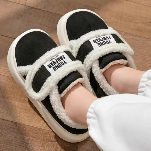 【冬季保暖棉拖！居家外出即可穿】包跟棉拖鞋女秋冬季毛绒情侣居家防滑产后保暖厚底孕妇毛毛月子鞋，方便穿脱魔术贴设计。ry 商品图5