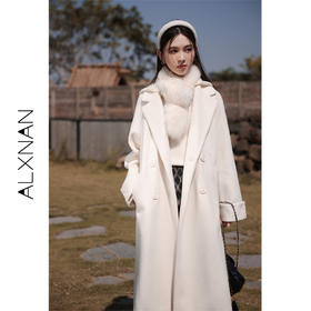 鹿向南「冬日小暖炉」单面毛呢外套大衣2024秋冬女气质呢子外套