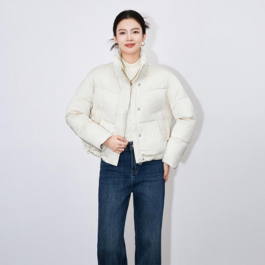 【高货wl】全新升级【铂金会员496/天猫669/差价173】(11728) 洛诗琳秋冬高级感时尚风立领提花舒适蓬松保暖鸭绒羽绒服 商品图1