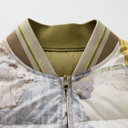 谜底双面穿羽绒服女2024冬季新品复古风花色短款鸭绒服244MY1507 商品图3