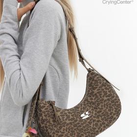 CryingCenter 豹纹仿绒多色斜挎单肩手提机车包 含卡套 哭喊中心