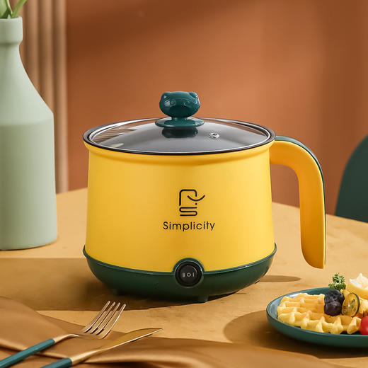 【一锅『暖暖哒」 不负美食不负爱】110V美规现货跨境电煮锅迷你电热锅电火锅多功能不粘锅泡面锅蒸锅。ry 商品图3