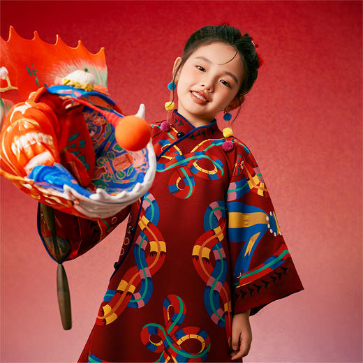 送花圃发卡 年衣童装女童旗袍唐装秋冬新款连衣裙儿童裙子加绒演出服礼服冬装（送花圃发卡） 商品图14