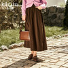 OLrain欧芮儿咖色半身裙女秋季2024年新款百搭通勤中长款伞裙 商品缩略图0